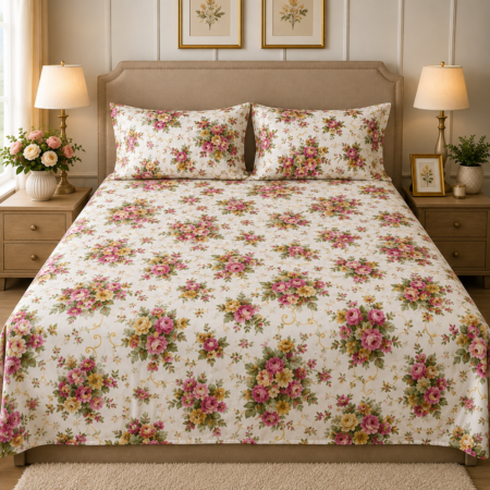 Floral Printed Bed Sheet