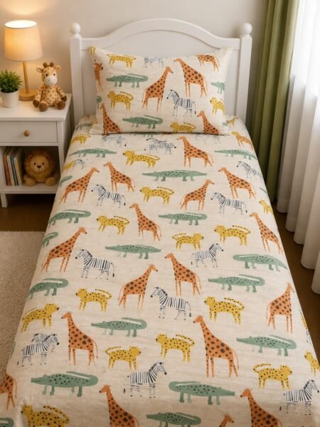 Kids Safari Animal Bed Sheet