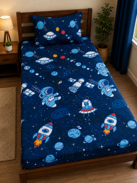 Kids Space Astronaut Bed Sheet