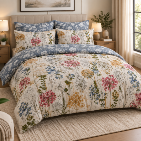 Vintage Meadow Floral Luxury Bed Sheet Set