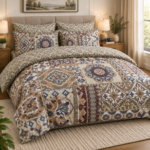 Vintage Moroccan Tile Patchwork Luxury Bed Sheet Set
